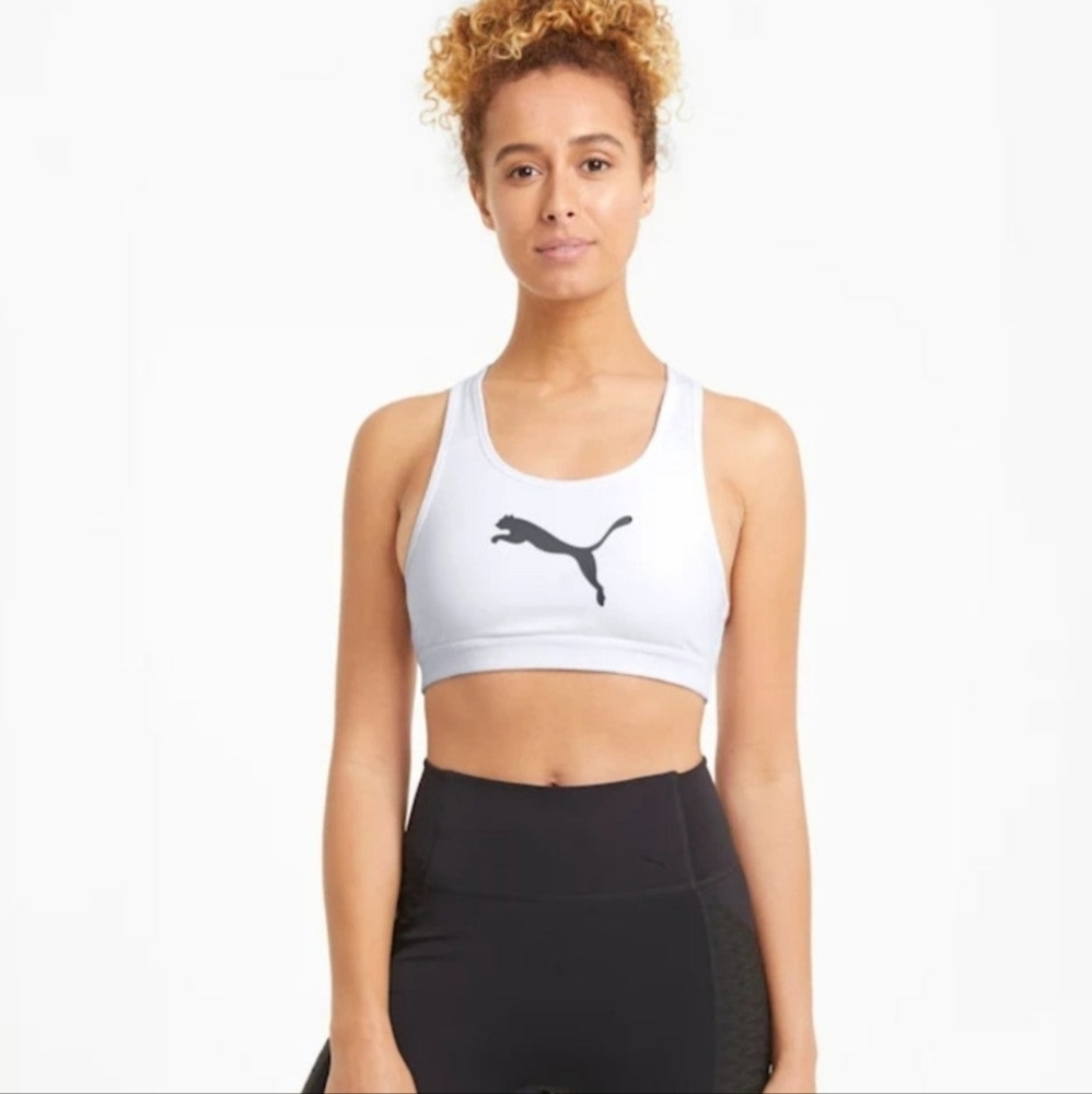 Puma white racerback sports bra